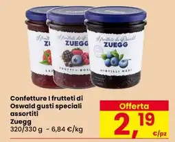 Eurospar Confetture I frutteti di Oswald gusti speciali assortiti offerta