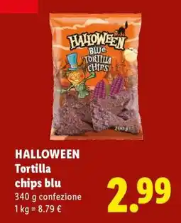 Lidl Halloween Tortilla chips blu offerta