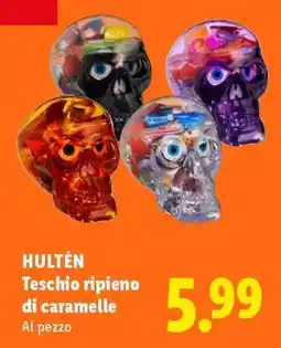 Lidl Hultén Teschio ripieno di caramelle offerta