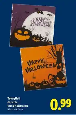 Lidl Tovaglioli di carta tema Halloween offerta