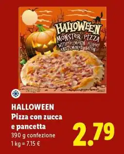Lidl Halloween Pizza con zucca e pancetta offerta