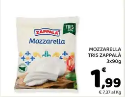 Conad MOZZARELLA TRIS ZAPPALÀ 3x90g offerta