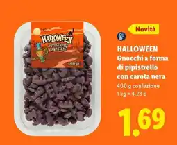 Lidl HALLOWEEN Gnocchi a forma di pipistrello con carota nera offerta