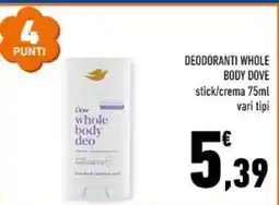 Conad Deodoranti Whole Body Dove offerta