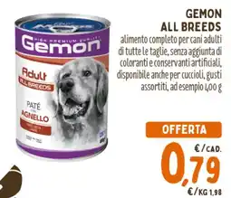 Pet Store Conad Gemon Adult All Breeds Paté con Agnello offerta