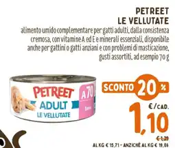 Pet Store Conad Petreet adult le vellutate offerta