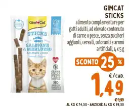 Pet Store Conad GimCat Sticks offerta