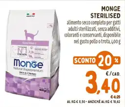 Pet Store Conad Monge sterilised offerta