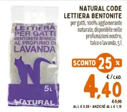 Pet Store Conad Lettiera per gatti bentonite bianca al profumo di lavanda offerta