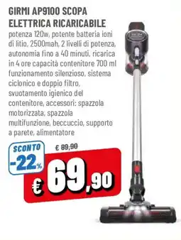 DPiù Girmi scopa elettrica ricaricabile offerta