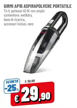 DPiù Girmi aspirapolvere portatile offerta