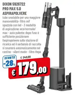 DPiù Dixon aspirapolvere pro max 5.0 offerta