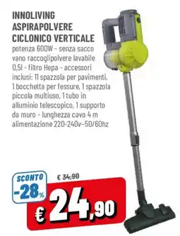DPiù Innoliving aspirapolvere ciclonico verticale offerta