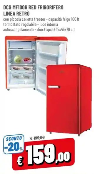 DCG MF100R RED FRIGORIFERO LINEA RETRÒ