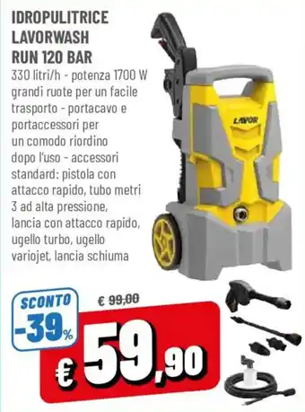 Idropulitrice Lavorwash Run 120 Bar