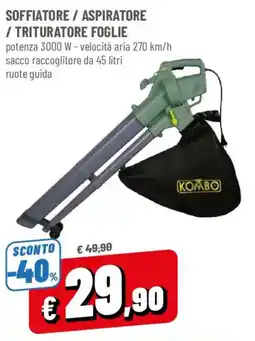 DPiù Soffiatore / aspiratore / trituratore foglie KOMBO offerta