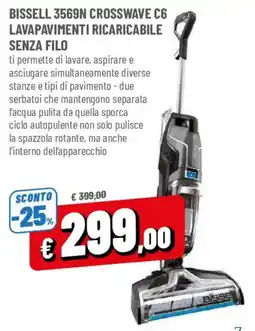 DPiù Bissell 3569N Crosswave C6 lavapavimenti ricaricabile senza filo offerta