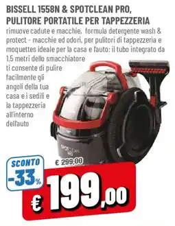 DPiù Bissell 1558N & Spotclean Pro, pulitore portatile per tappezzeria offerta