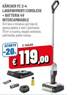 DPiù Kärcher lavapavimenti cordless offerta