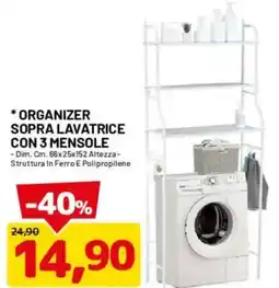 DPiù Organizer sopra lavatrice con 3 mensole offerta