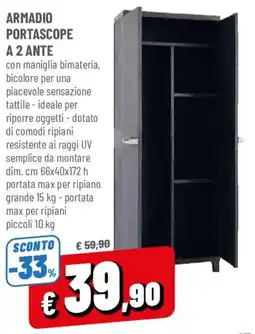 DPiù Armadio portascope a 2 ante offerta