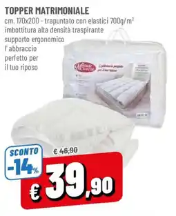 DPiù Topper matrimoniale offerta