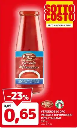 DPiù Verderosso Oro Passata di Pomodoro offerta