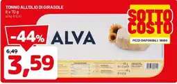 DPiù Tonno all'olio di girasole Alva offerta