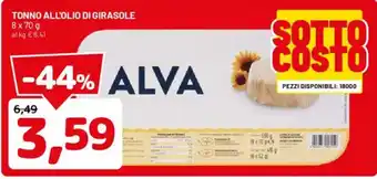 Tonno all'olio di girasole Alva
