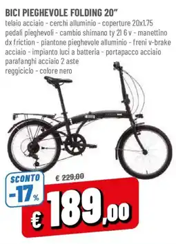 DPiù Bici pieghevole folding 20" offerta