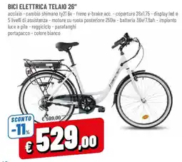 DPiù Bici elettrica telaio 26" bianco offerta