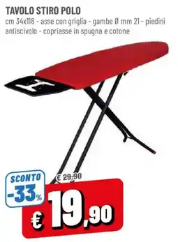 DPiù Tavolo stiro polo offerta