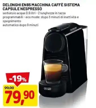 DPiù Delonghi macchina caffè sistema capsule nespresso offerta