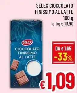 Famila Market Selex cioccolato finissimo al latte offerta