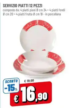 DPiù Servizio piatti 12 pezzi offerta
