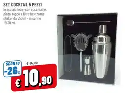 DPiù Set cocktail 5 pezzi offerta