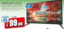 DPiù Kooperx smart tv 32" hd offerta