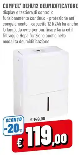 DPiù Comfee' deumidificatore offerta