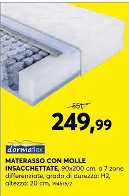 Dipo Arredamenti Materasso con molle insacchettate dormaflex offerta