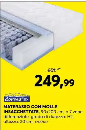 Materasso con molle insacchettate dormaflex