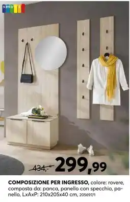 Dipo Arredamenti Composizione per ingresso, colore: rovere offerta