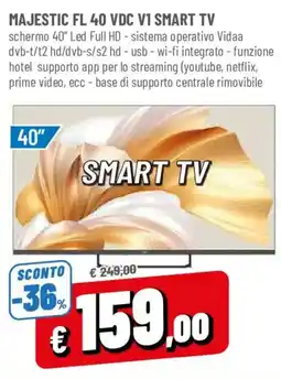 DPiù Majestic FL 40 VDC V1 Smart TV offerta