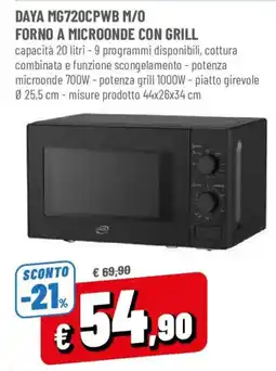 DPiù Daya forno a microonde con grill offerta