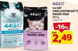 DPiù 44CAT Croccantini Gatto Manzo-Riso offerta