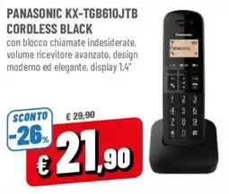 DPiù Panasonic KX-TGB610JTB cordless black offerta