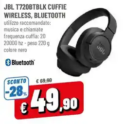 DPiù JBL T720BTBLK cuffie wireless, bluetooth offerta