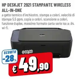 DPiù Hp Deskjet 2921 stampante wireless all-in-one offerta