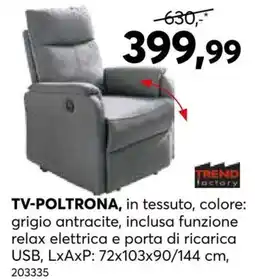 Dipo Arredamenti TV-POLTRONA Trend Factory offerta