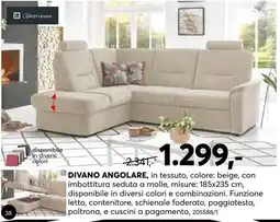 Dipo Arredamenti Divano angolare LOROTIANINI offerta
