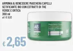 Famila Armonia & benessere maschera capelli setificante bio con estratti di the verde e ortica offerta